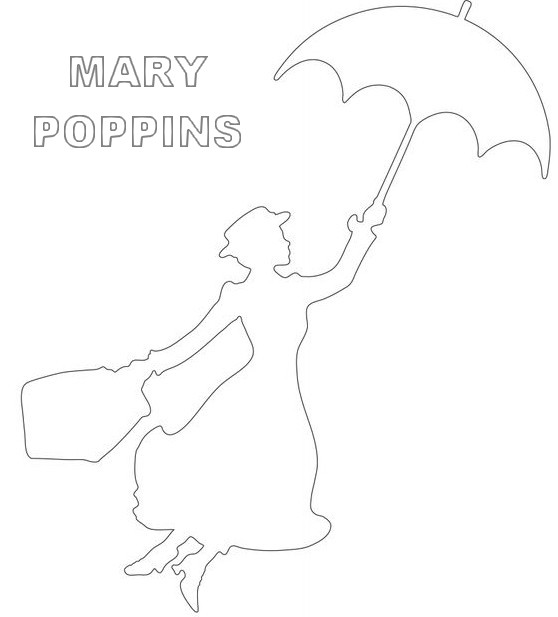 Dibujo para colorear Mary Poppins