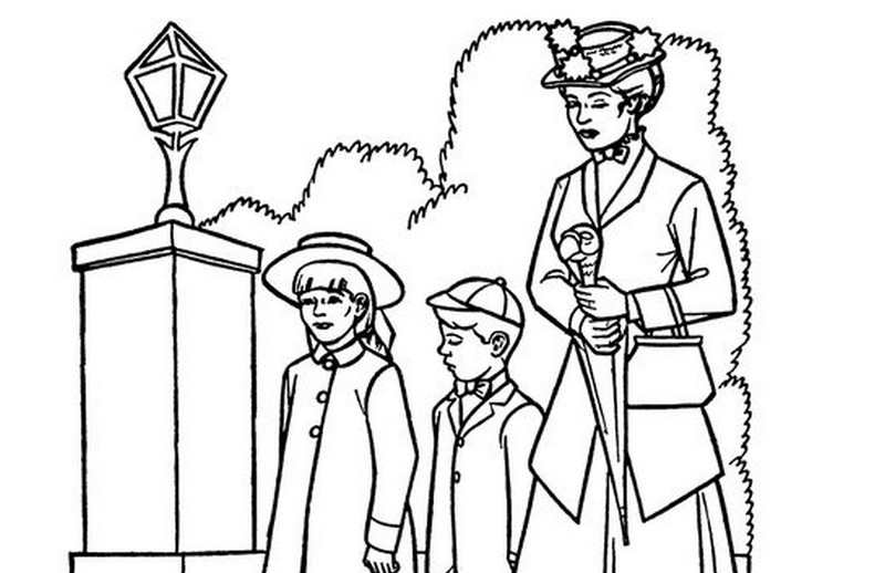 Desenho para colorir Mary Poppins