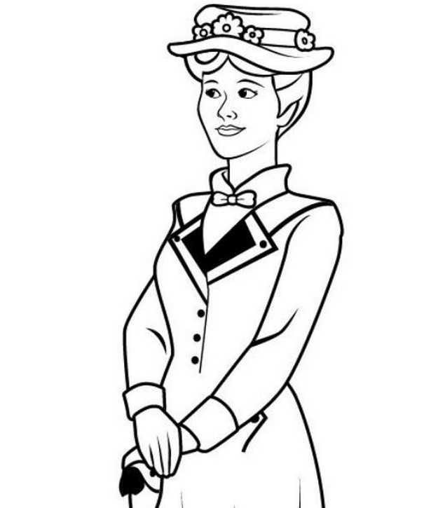 Dibujo para colorear Mary Poppins