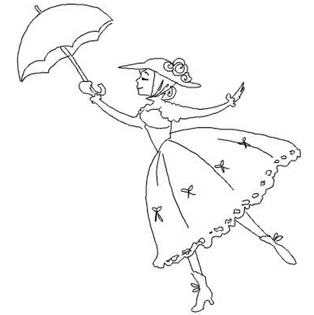 Desenho para colorir Mary Poppins