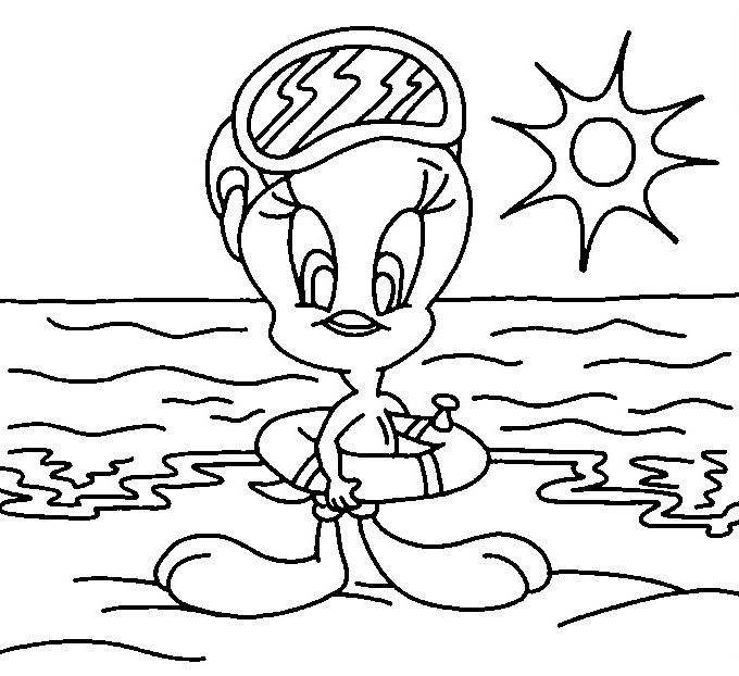 Coloriage Titi à la mer