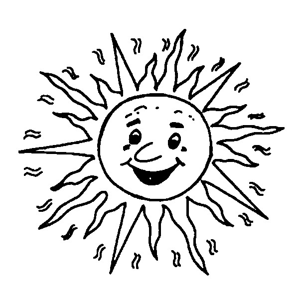 Coloriage Grosse chaleur - Etoiles Soleil Lune