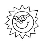 Coloriage Soleil à lunettes