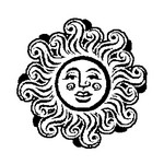 Desenho para colorir Estrelas Sol Lua