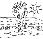 Coloriage Titi à la mer