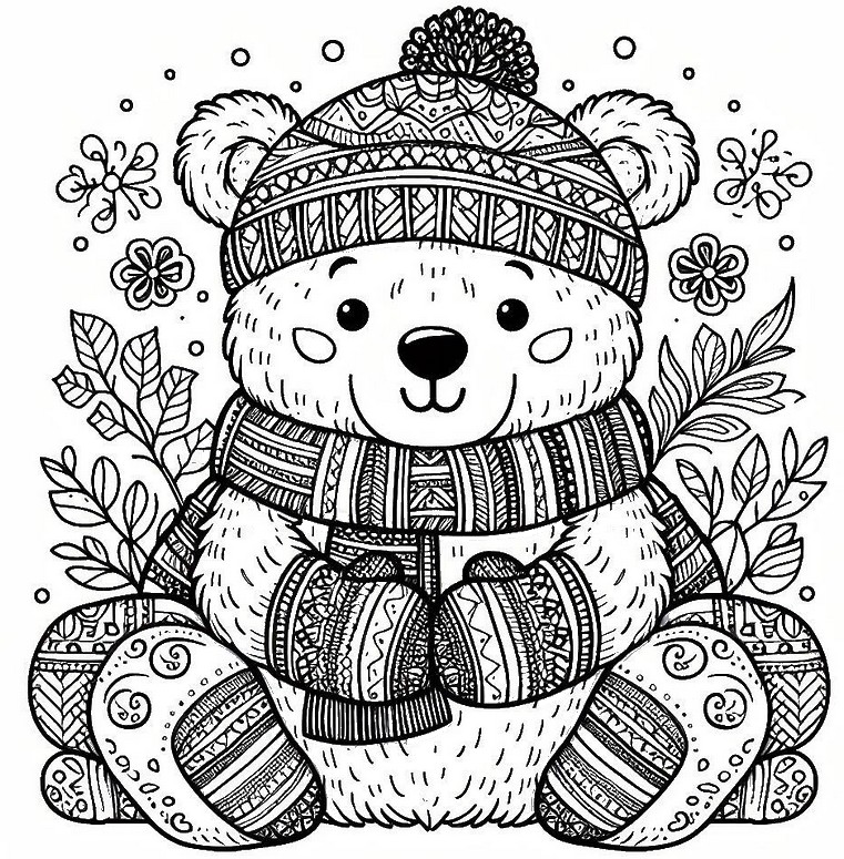 Tulostakaa V rityskuvia Talvi Zentangle karhu 02 Tulostakaa V rityskuvia Talvi Zentangle karhu 02