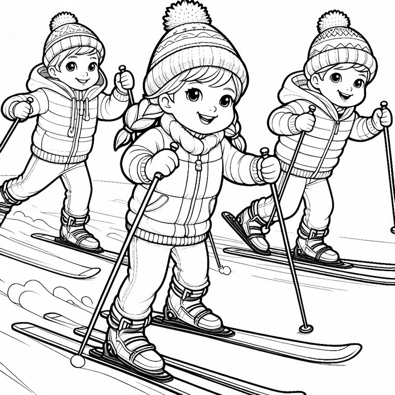 Dibujo para colorear Esquí