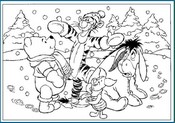Coloriage Winnie et ses amis à la neige