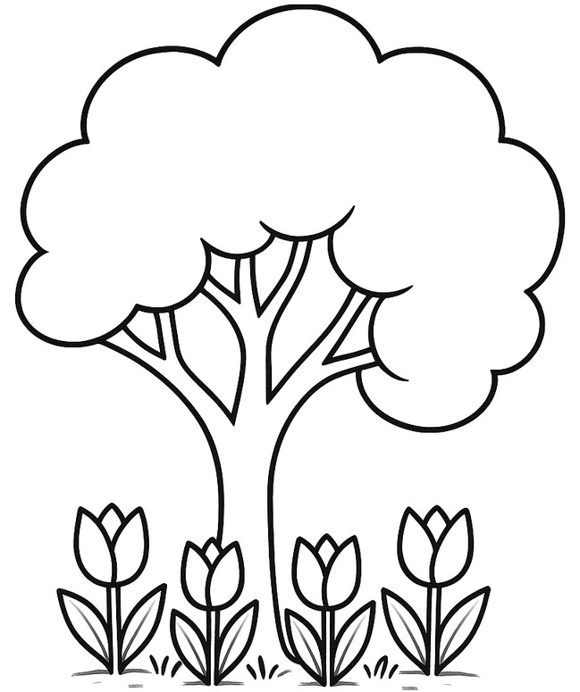 Dibujo para colorear Primavera