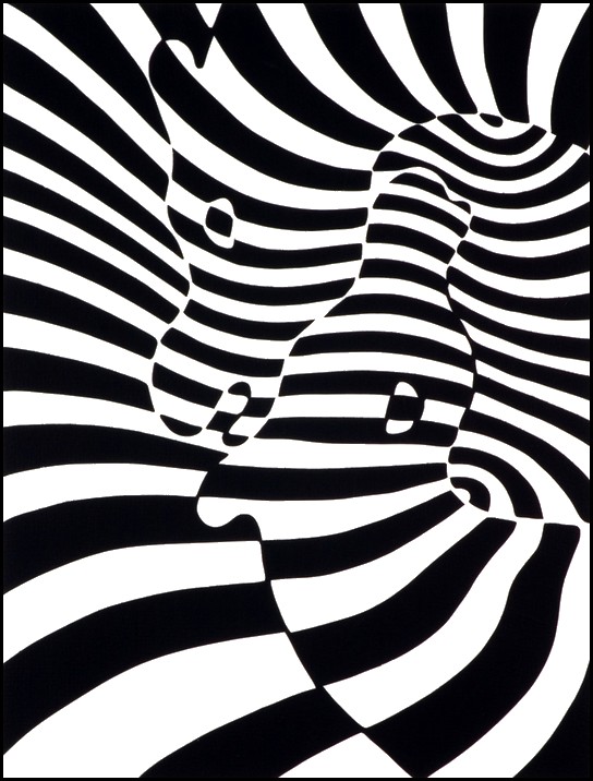Coloring page Vasarely: Zebra - Art Famous paintings