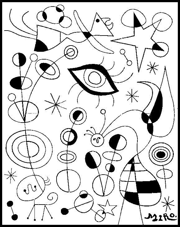 lente proporcionar Innecesario Dibujo para colorear Arte Cuadros Famosos : Joan Miro 9