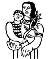 Coloring page Fernand Léger: Mother and child