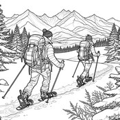 Desenho para imprimir - Raquetes de neve - Desportos de Inverno