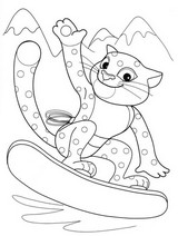 Coloriage Surf des neiges