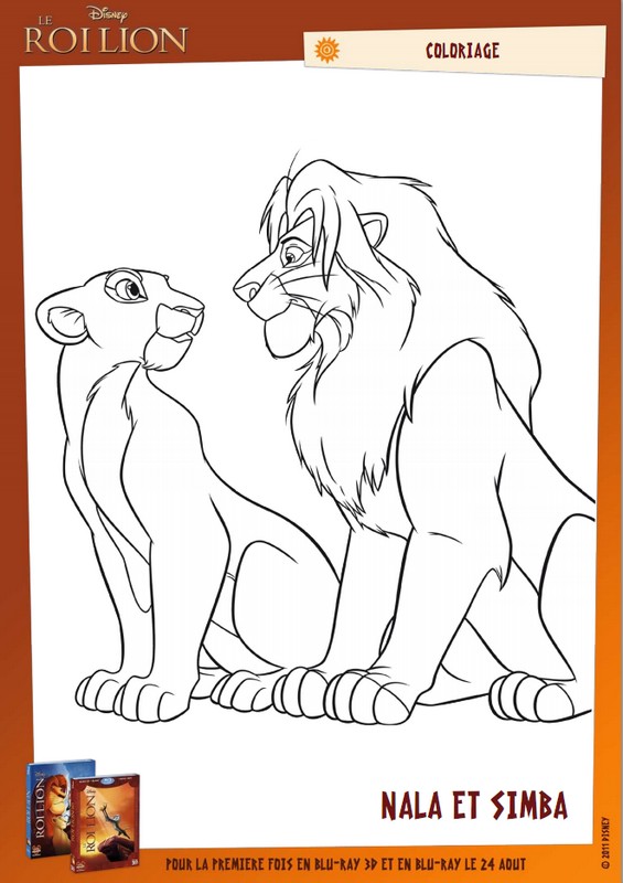 Coloriage Coloriage Simba et Nala