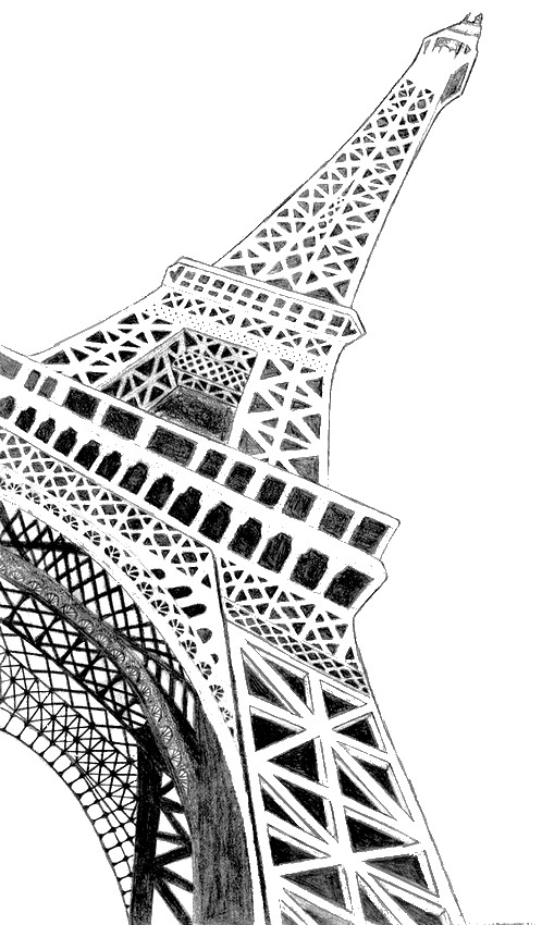 Coloring page Paris - Eiffel tower - Europa