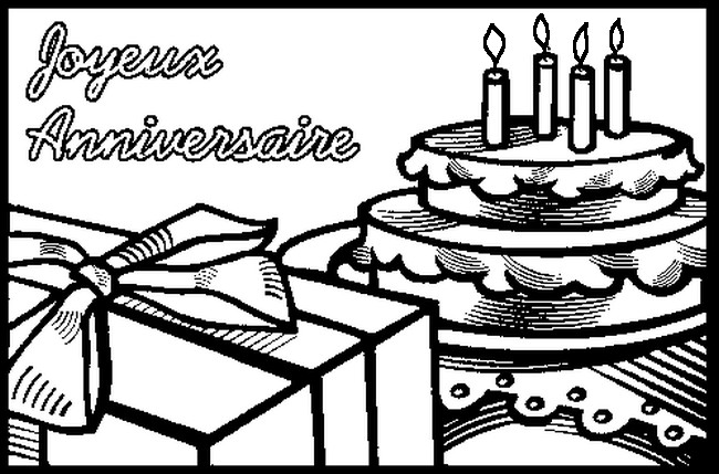 Coloriage Joyeux anniversaire