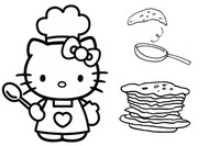 Kleurplaat Pannenkoeken