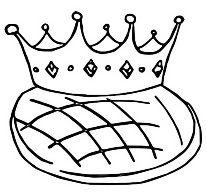 Coloring page Crown and galette - Epiphany