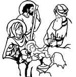 Coloring page Magi to the manger
