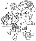 Coloriage Charlotte aux Fraises danse