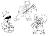 Coloriage Les Simpsons font de la musique