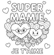 Coloriage gratuit - Super Mamie - Fête des grands-mères
