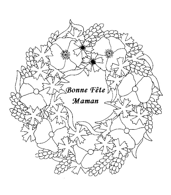 Coloriage Mandala Fleurs Fête des Mères