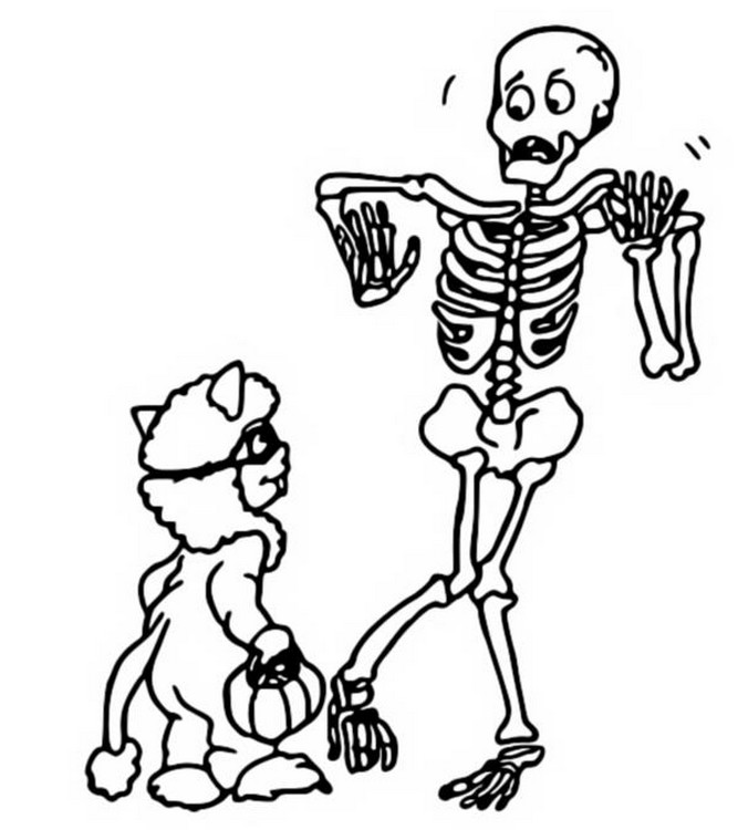 Målarbok Skelett - Halloween