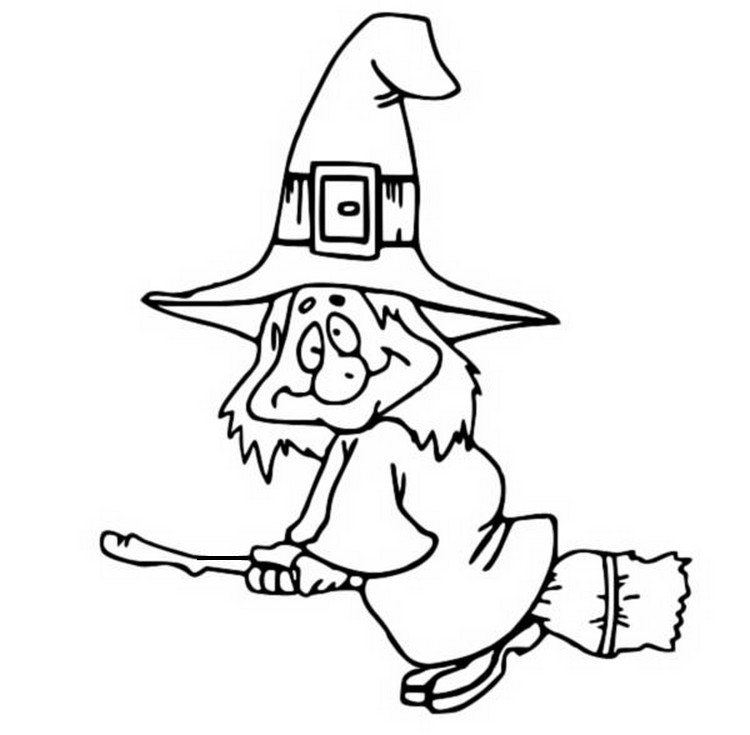 Desenho para colorir Bruxa - Dia das bruxas