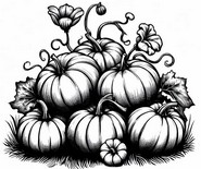 Coloring page A bunch of pumpkin