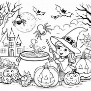 Coloring page An apprentice witch