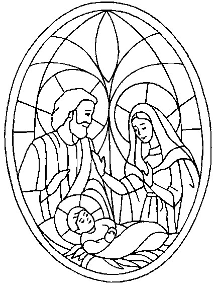 Coloriage Jésus, Marie, Joseph - Noël