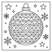 Farvelægningsside - julekugle - Jul