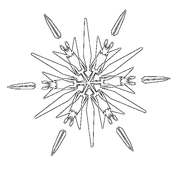 Kleurplaat Sneeuwvlokken