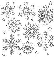 Desenho para colorir - Várias formas - Flocos de neve