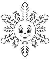 Desenho para colorir - Sorridente - Flocos de neve