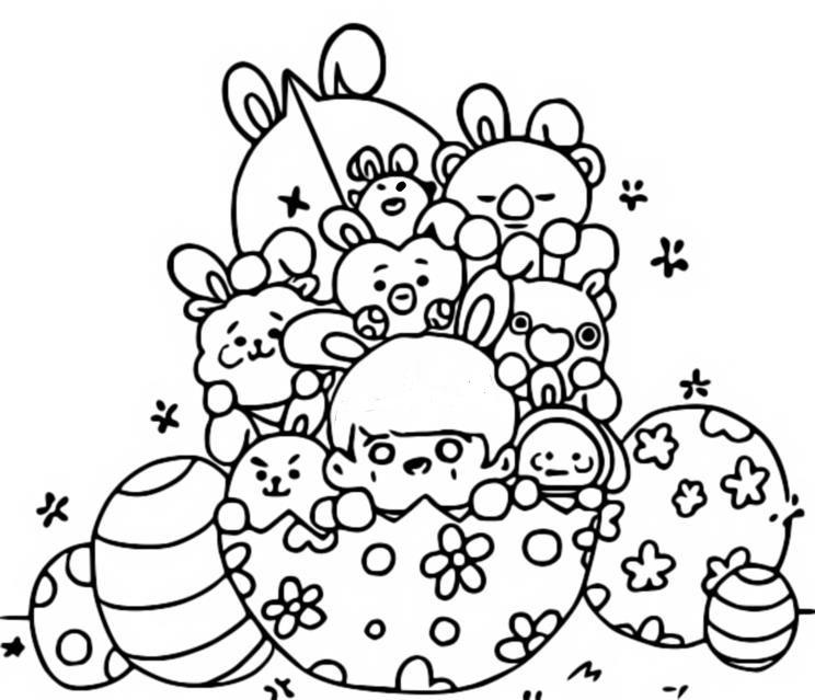 Desenhos do BT21 para Colorir e Imprimir - Colorir Tudo