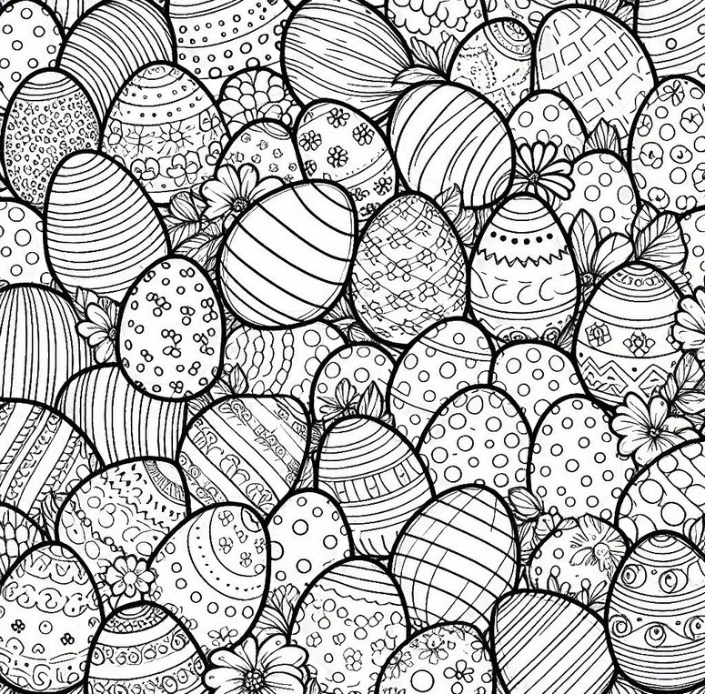 Coloriage Une multitude d'oeufs