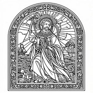 Kolorowanka Witraże święty Nicholas