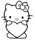 Tulostakaa värityskuvia Sydän Hello Kitty