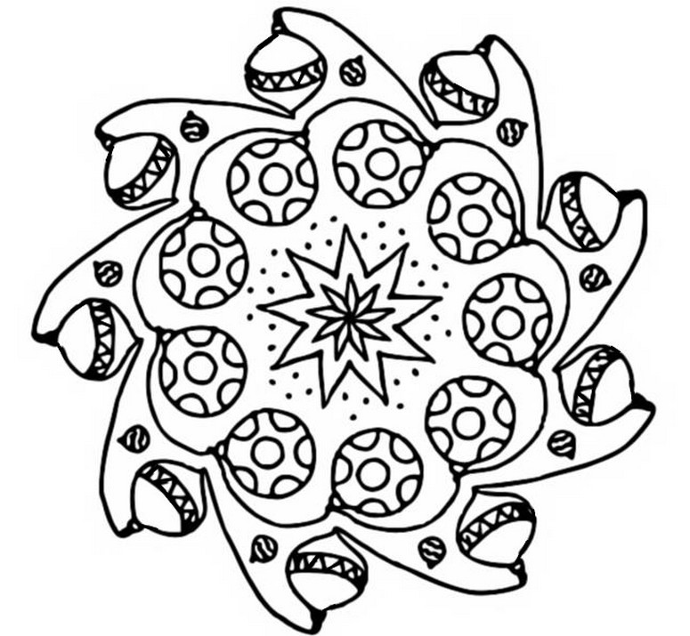 Dibujo para colorear Mandalas de Navidad