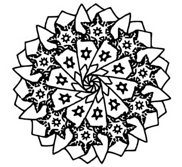 Desenho para colorir Mandalas de Natal