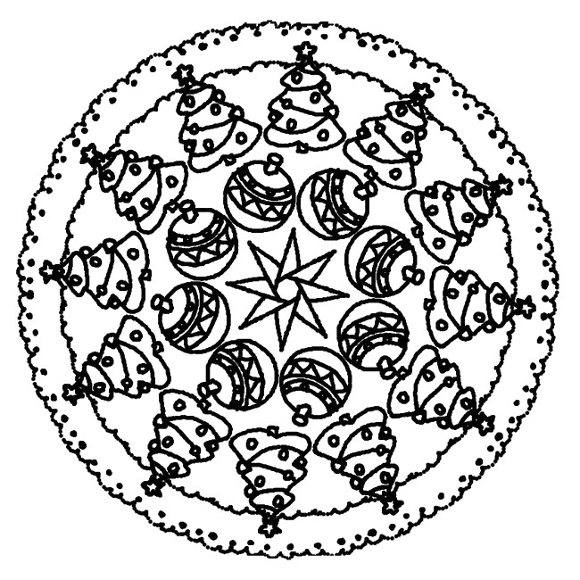 Desenhos para colorir Mandalas de Natal