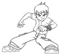 Feuille de coloriage - Ben 10 et sa montre eOmnitrix - Ben 10