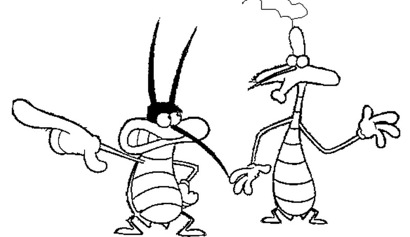 Coloring page Oggy and the Cockroaches