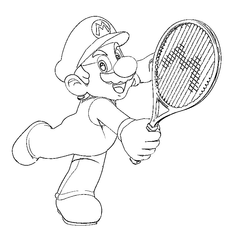 Malebøger Tennis Super Mario