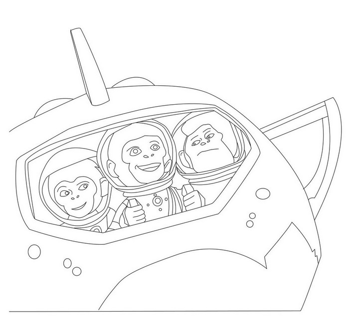 Coloring page Space  Chimps