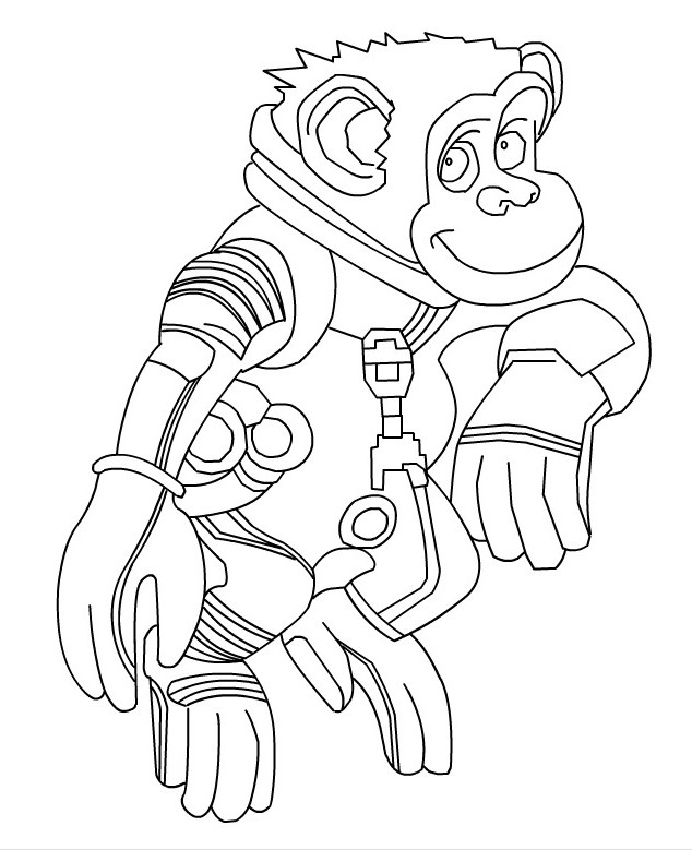 Coloring page Space  Chimps