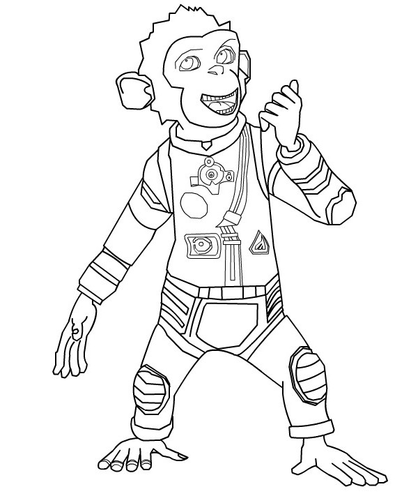 Coloring page Space  Chimps